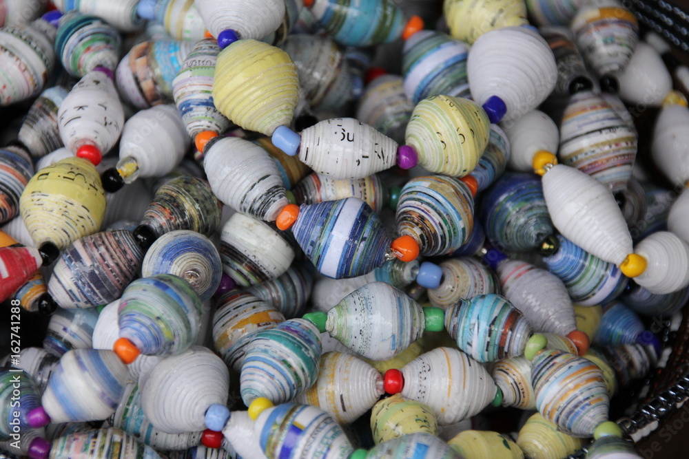 Recycled Paper Beads / Colorful Jewelry Fashion Pieces