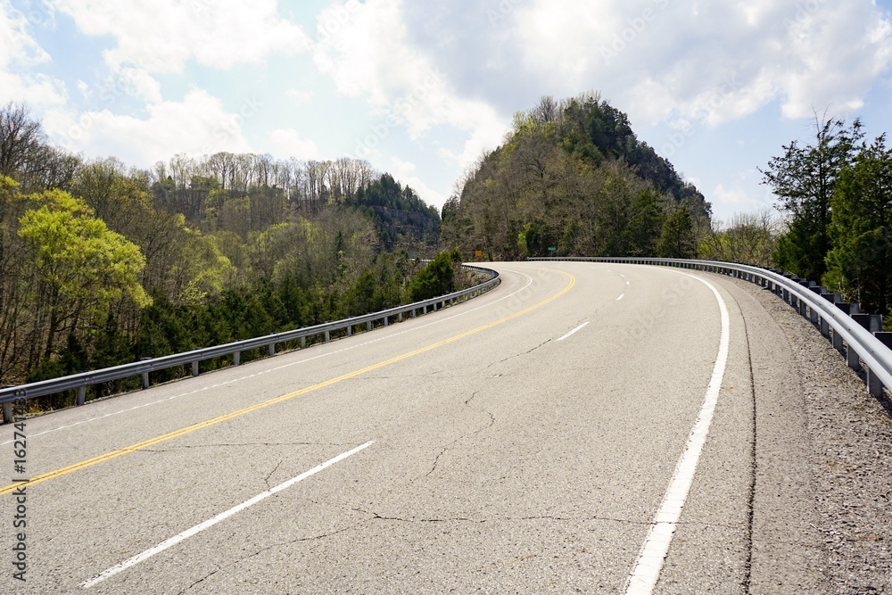 Tennessee Kentucky Country Mountain Highway in fall or autumn colors ...