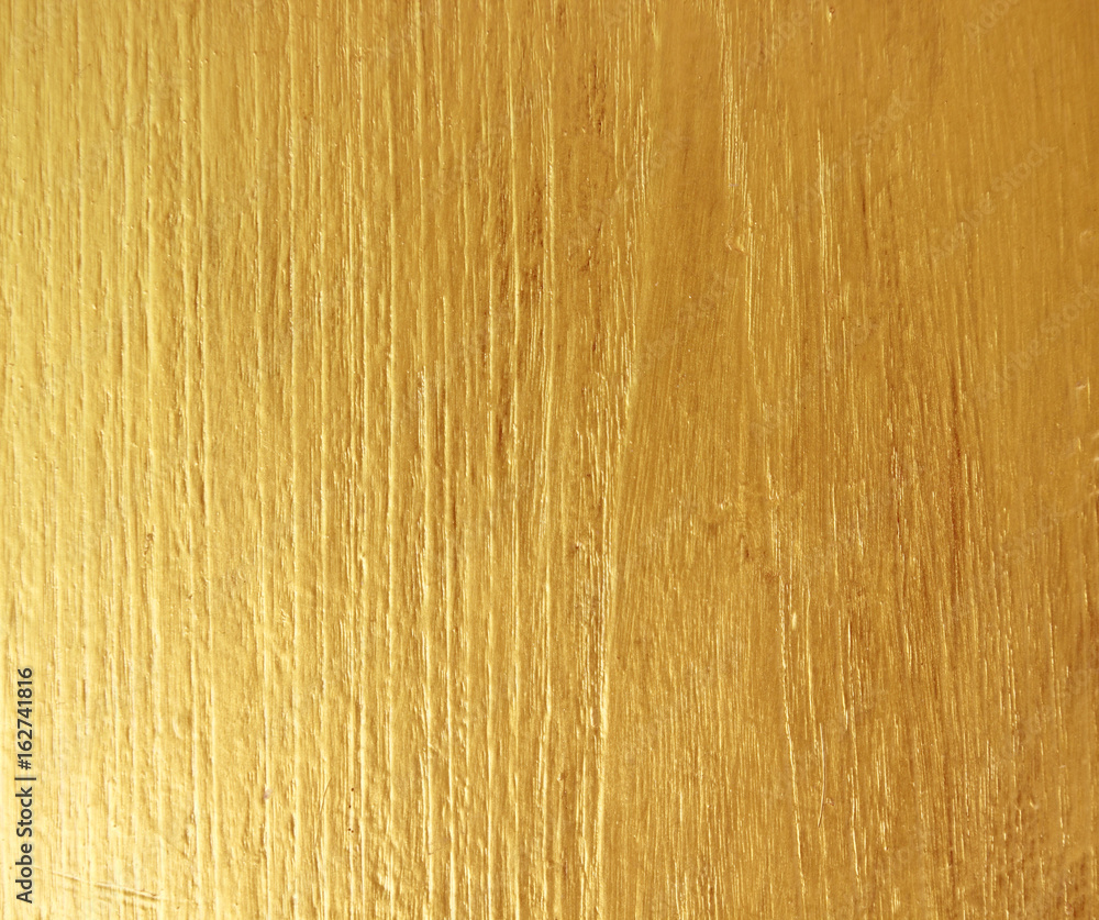 Gold paint on wooden for texture background Stock Photo