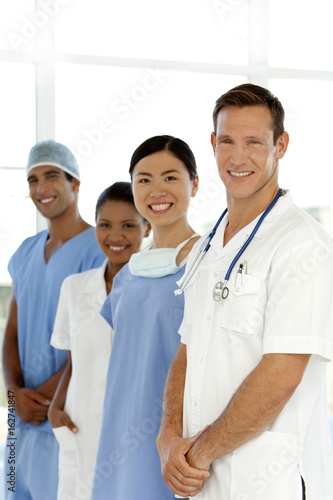 Portrait of a multi-ethnic hospital medical team 