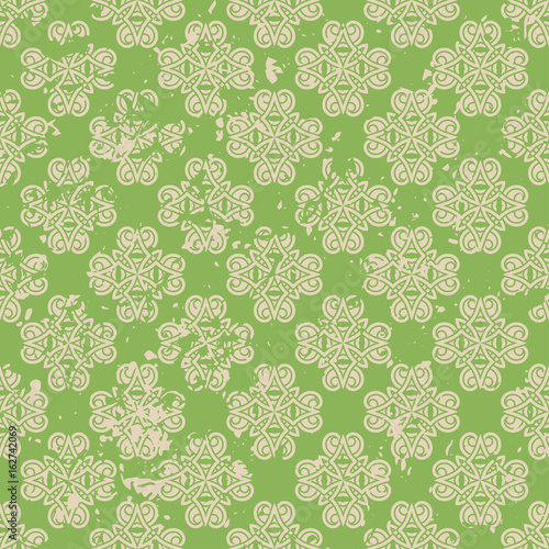 Wallpaper Mural Abstract vintage ornamental pattern with fading and scratches, paint splashes. Vector template can be used for design of wallpaper, fabric, oilcloth, textile, wrapping paper and other design Torontodigital.ca