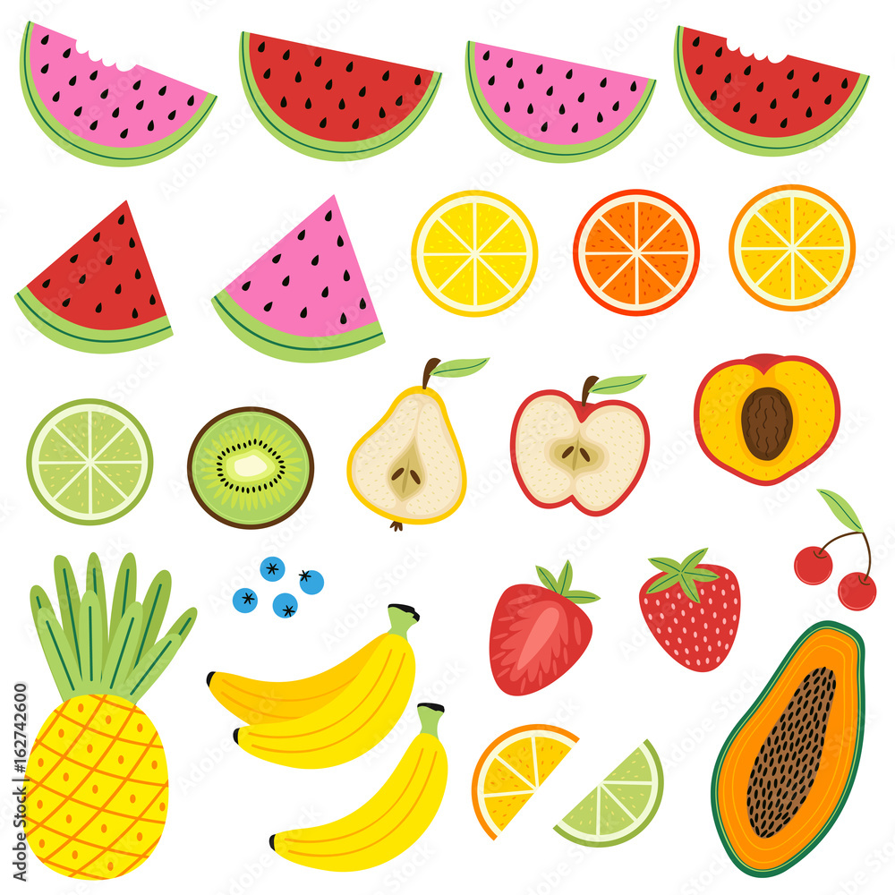 set of isolated fruits - vector illustration, eps
set of isolated fruits - vector illustration, eps