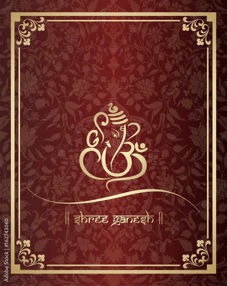 Ganesha, wedding card, royal Rajasthan, India Ganesha, wedding card, royal Rajasthan, India