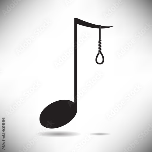 This musical note is also a gallows with a hangman’s noose  