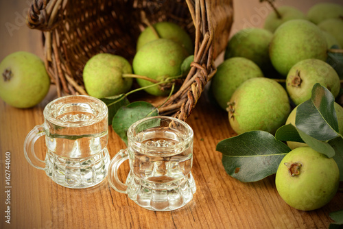 classical pear liquor made of European wild pear