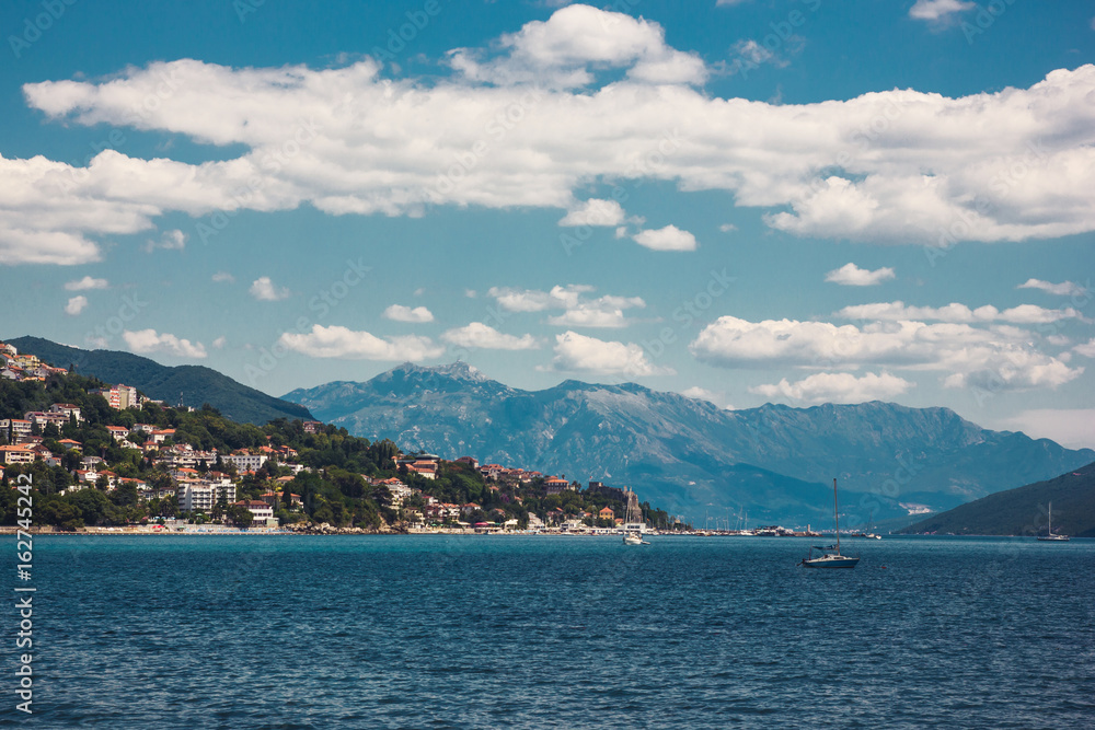 Harceg Novi, Montenegro panoramic summer landscape.