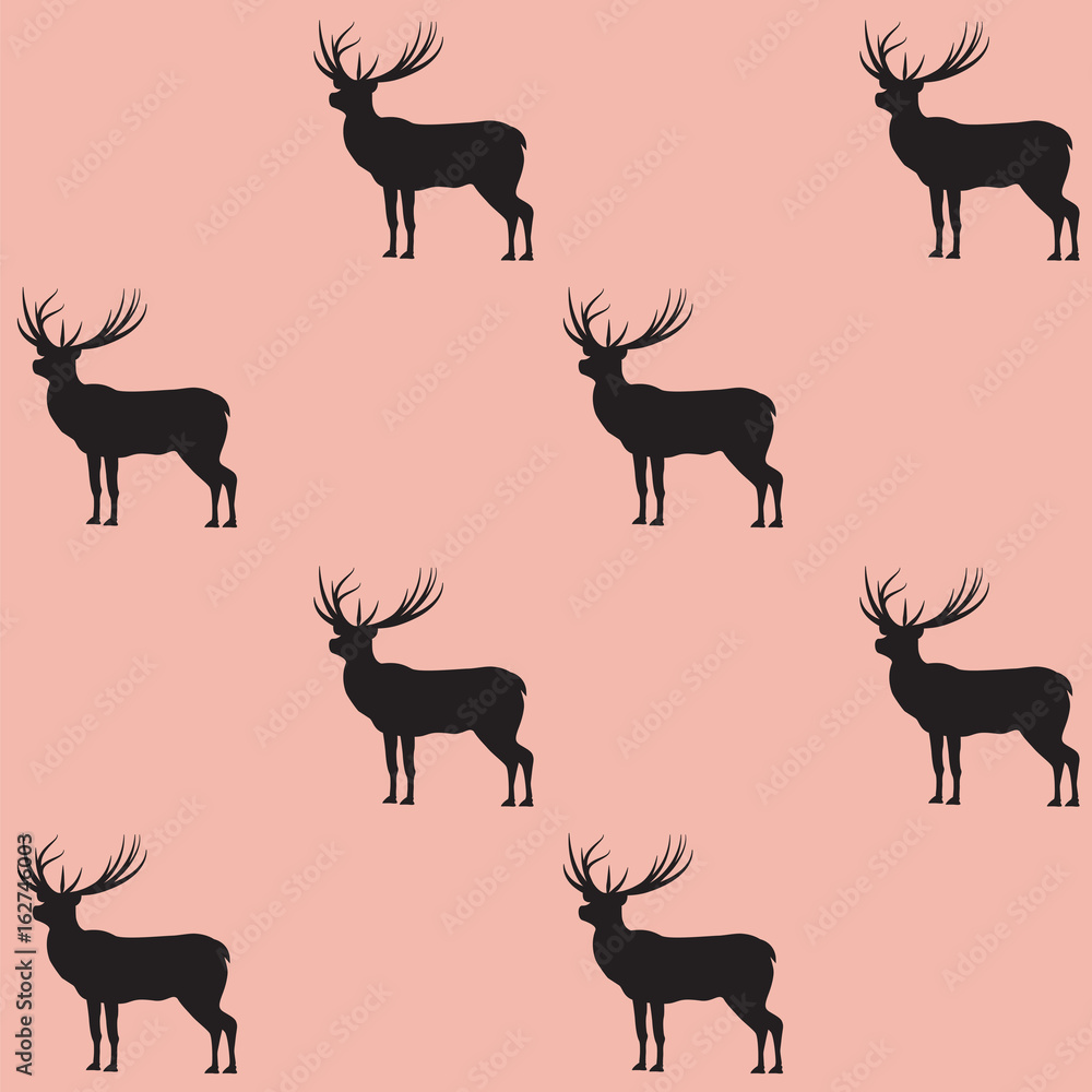 Fototapeta premium Deer pattern on light background - art abstract creative modern vector illustration