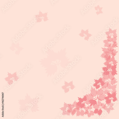Form for letterhead gently pink leaves angled frame art creative illustration vector