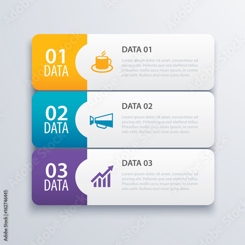3 infographic tab index banner design vector and marketing template business. Can be used for workflow layout, diagram, annual report, web design. Business concept with steps processes.