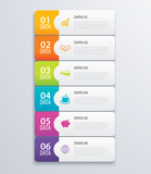 6 infographic tab index banner design vector and marketing template business. Can be used for workflow layout, diagram, annual report, web design. Business concept with steps processes.