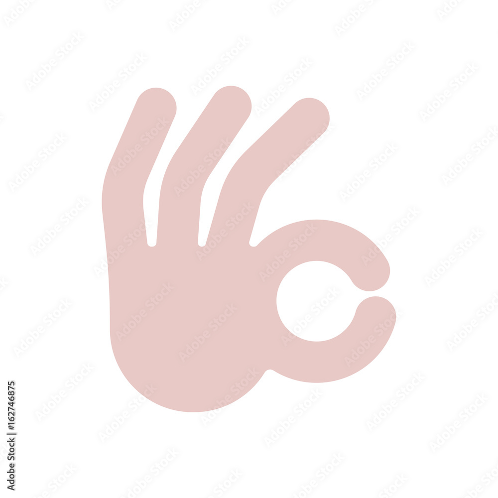 Okay hand sign. Positive consent symbol isolated Okay hand sign. Positive consent symbol isolated
