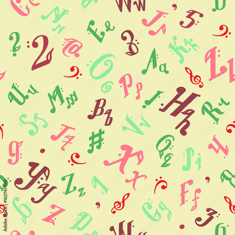 Vector music note melody symbols vector seamless pattern background Vector music note melody symbols vector seamless pattern background