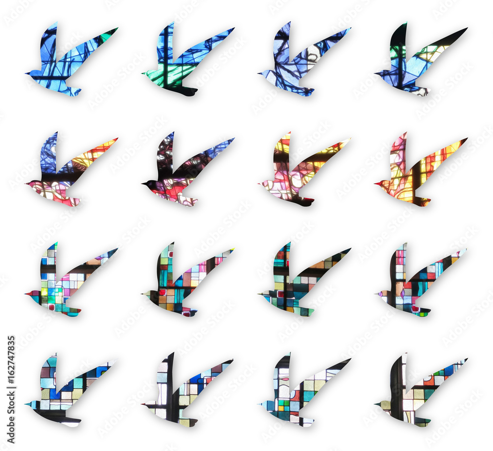 ステンドグラス風の鳥のイラスト Stock Illustration Adobe Stock
