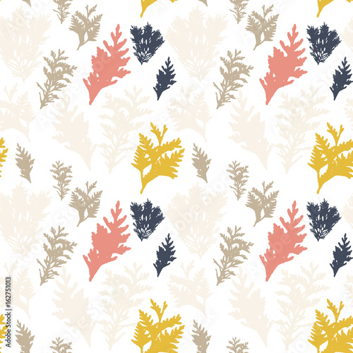 Vector seamless pattern with thuja branches.
