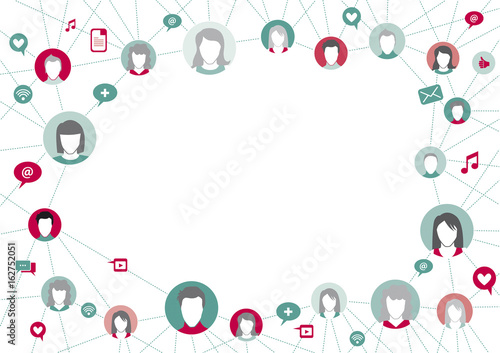 Social Media Network with copy space