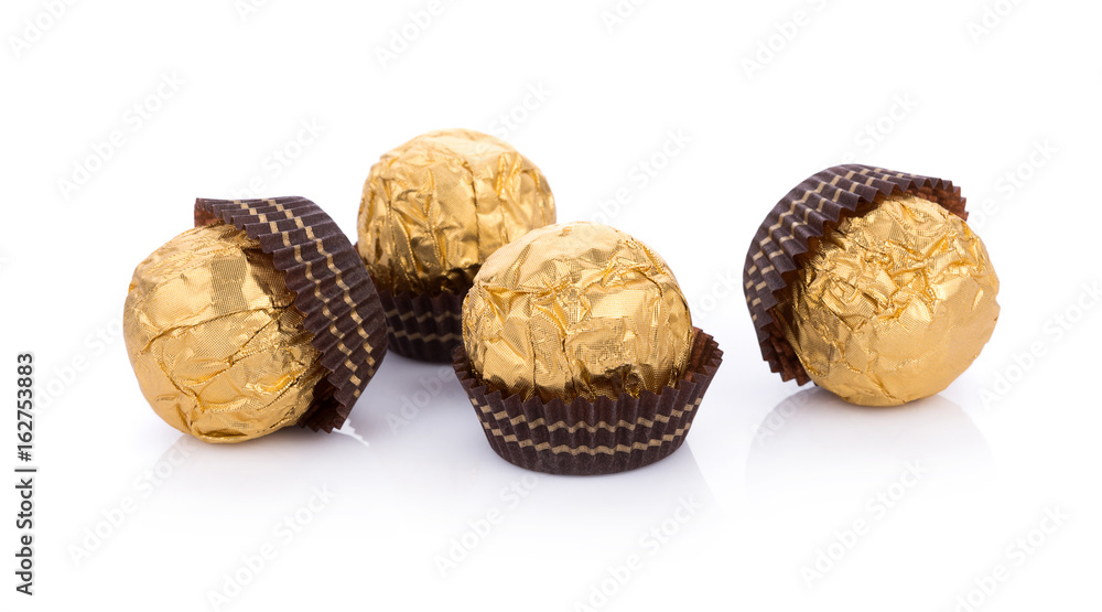 Chocolate balls on white background Chocolate balls on white background