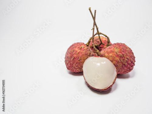 Lychee and white background.