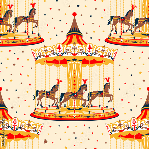 Carousel with horses