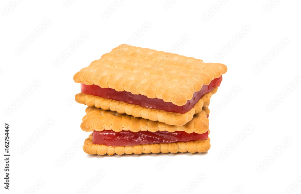 Sandwich cookies with jelly isolated Sandwich cookies with jelly isolated