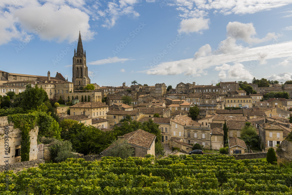 View on Centre and Church Wine District Saint-Emilion