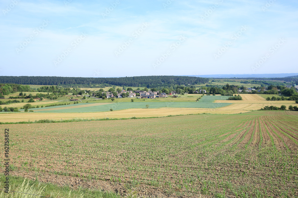 Panoramic landscape in Wallonia, Belgium