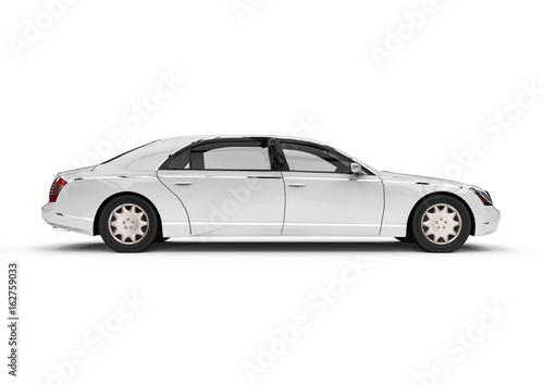 WHITE HIGH CLASS LIMOUSINE / 3D render image representing an white high CLASS LIMOUSINE  © Mlke