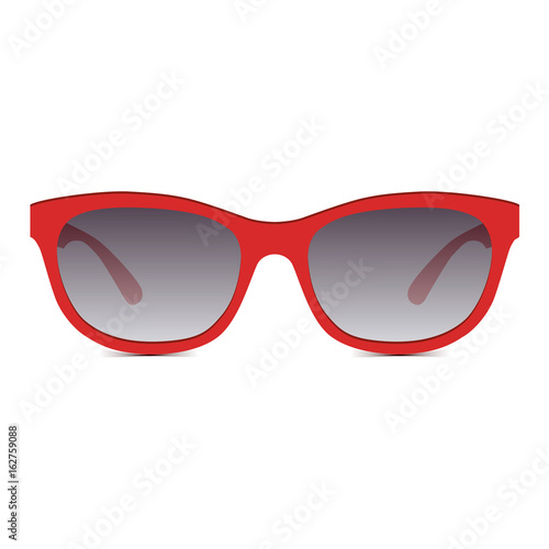 Red woman sunglasses isolated vector icon