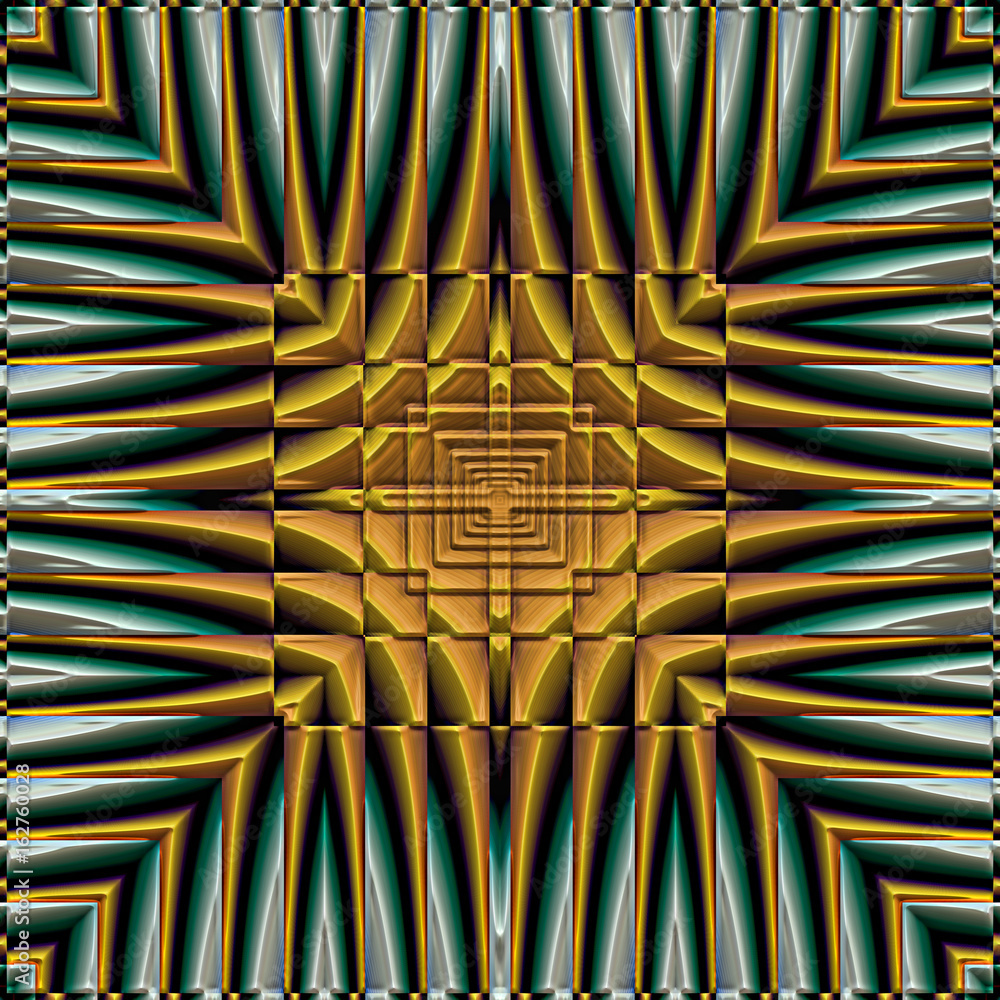 3d illustration - symmetrisch fraktal muster manipulation