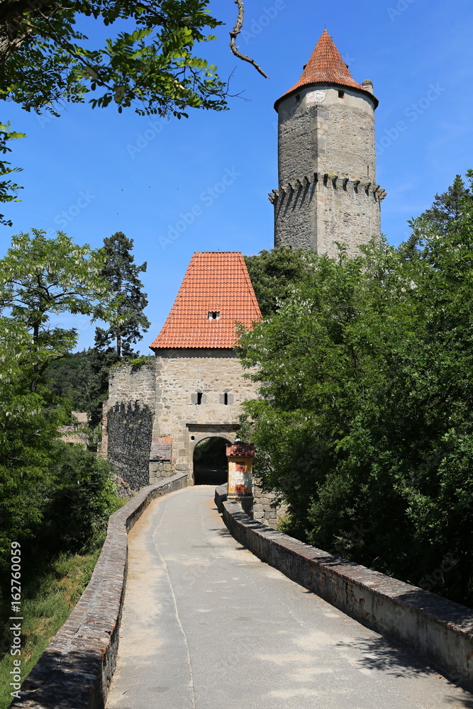 Zvikov castle entry gate with the bridge