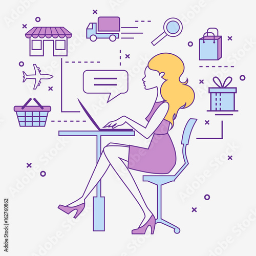 Online store. delivery. seamless background
