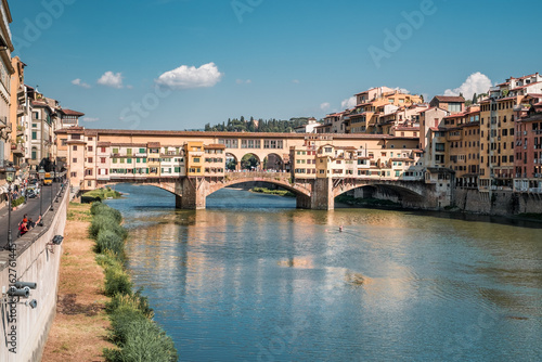 The east side of Ponte Vecchio (old bridge) in Florence Italy