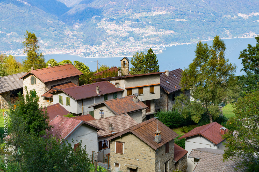 Fototapeta premium The Sommafiume mountain village, Lago di Como, Italy