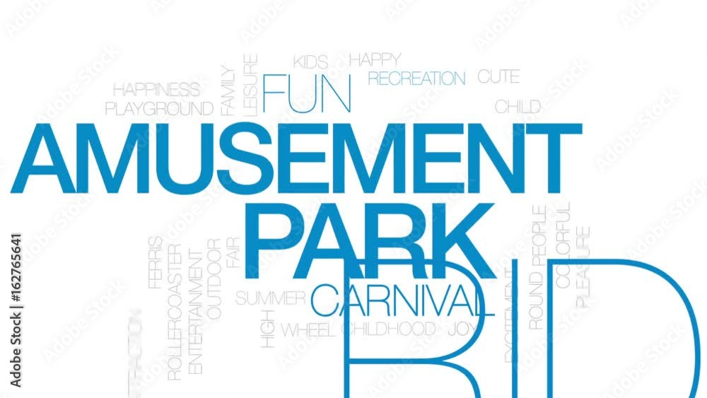 Amusement park animated word cloud, text design animation. Kinetic typography. Amusement park animated word cloud, text design animation. Kinetic typography.