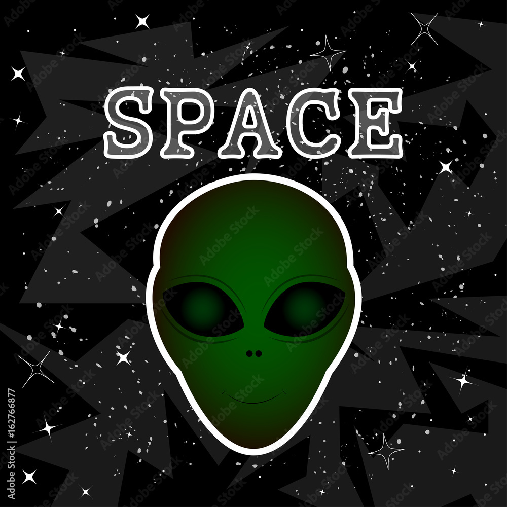 Fototapeta premium Alien image in space vector concept