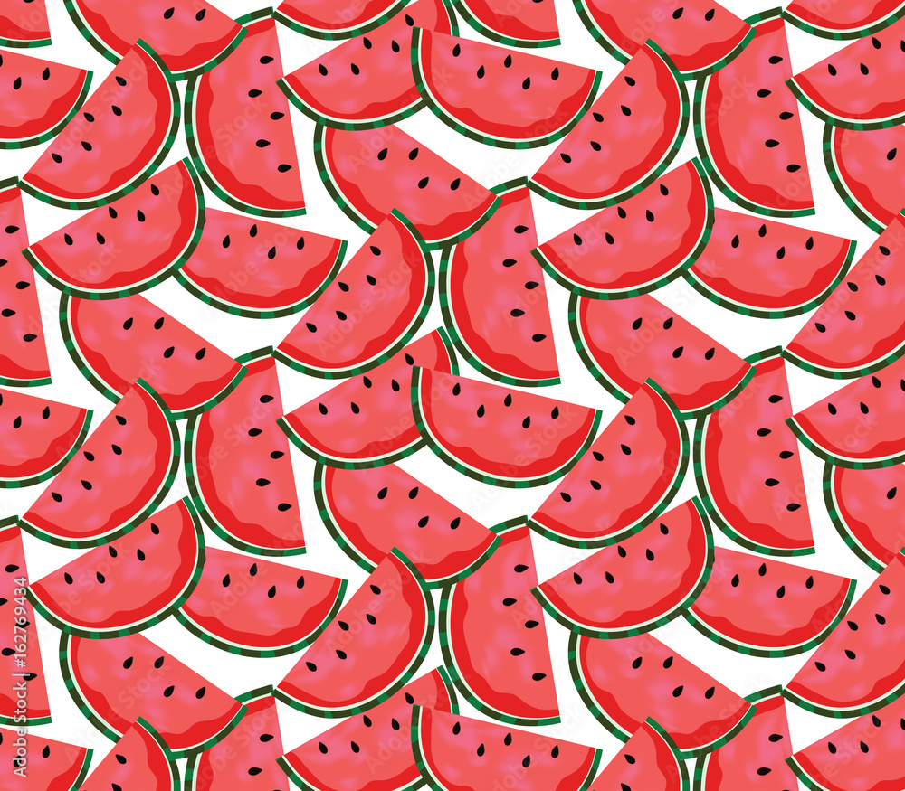 Vector watermelon background with black seeds. Stock Vector | Adobe Stock
