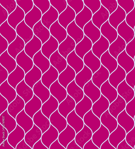 Purple vector wavy grid or chain seamless pattern. Nice fashion texture with light blue chain on pink background for textile, wallpapers, wrapping paper, covers, banners