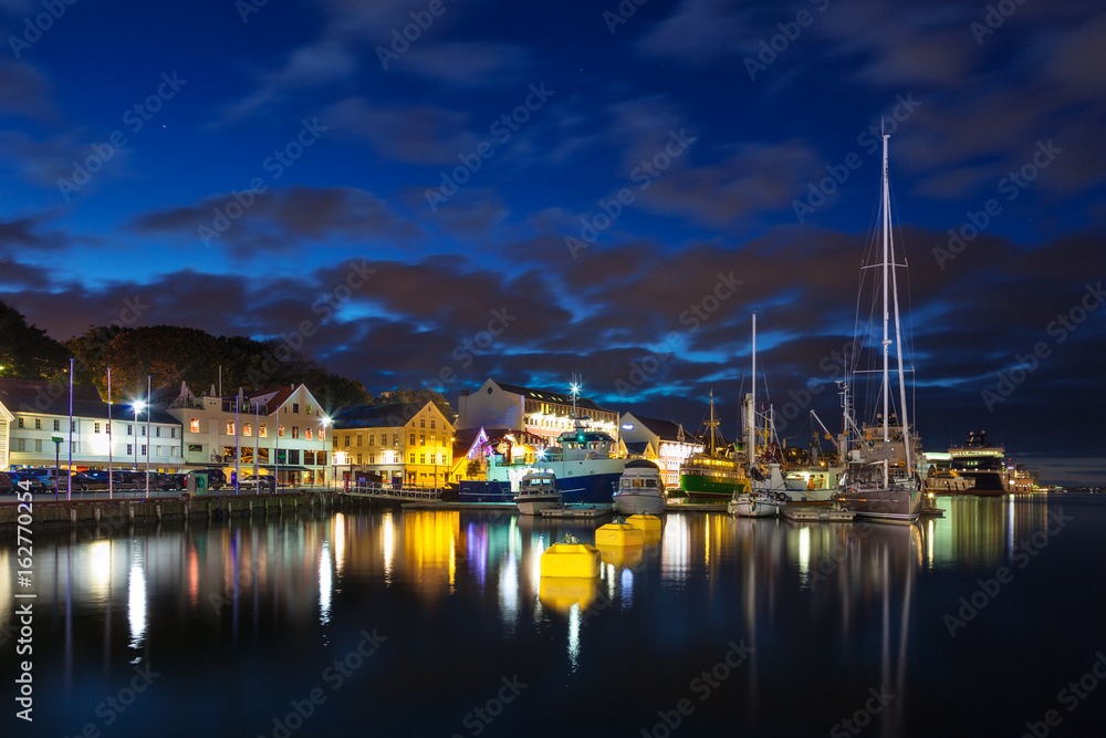 Stavanger at night - Charming town in the Norway.