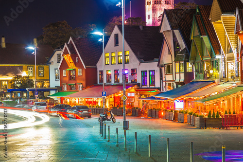 Stavanger at night - Charming town in the Norway. © Nightman1965