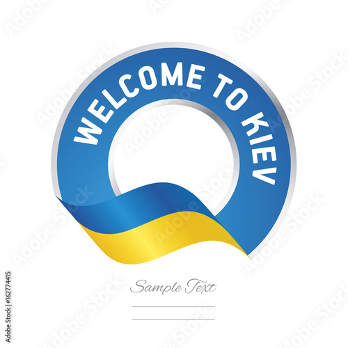 Welcome to Kiev Ukraine flag logo icon