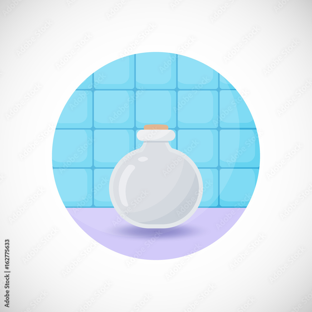 Obraz premium Cosmetics bottle vector flat icon