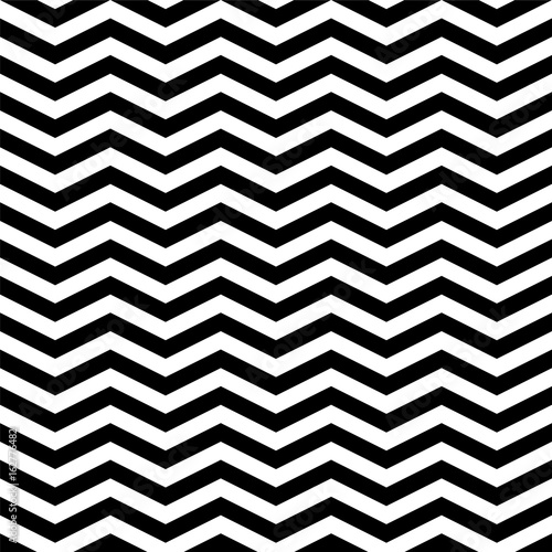 Zigzag seamless pattern. Black and white background. Vector