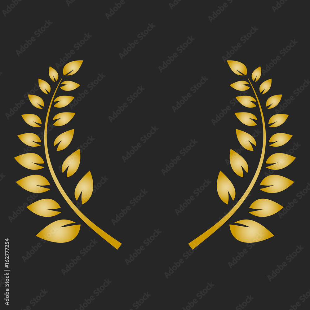 Gold award laurel wreath on dark background. Stock Photo | Adobe Stock
