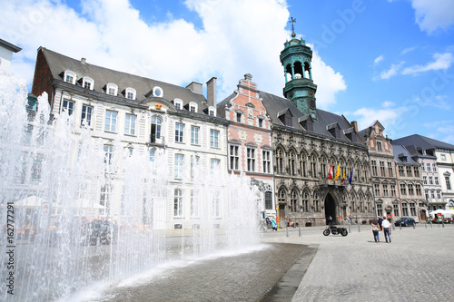 The historic market place of Mons, Wallonia, Belgium photo