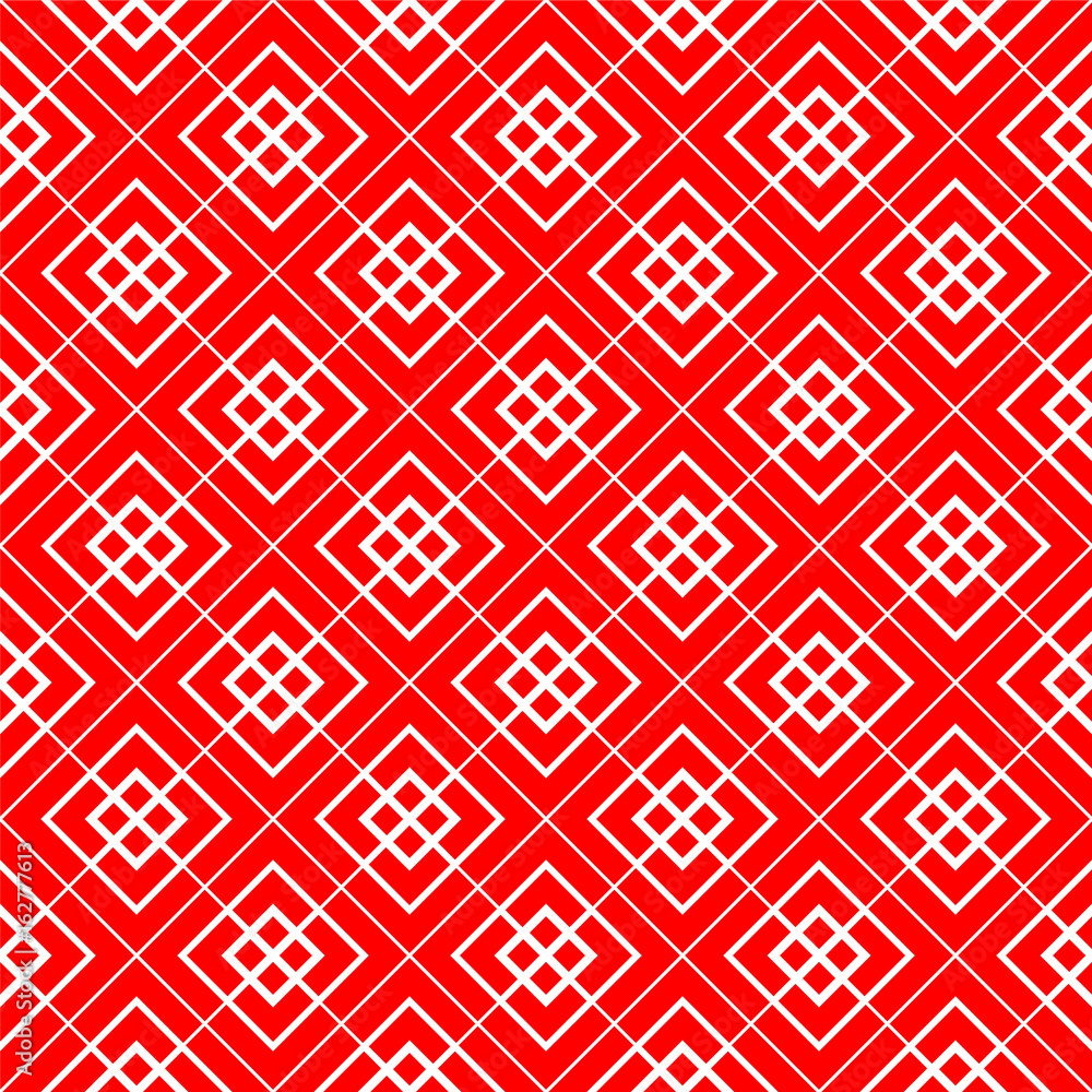 Seamless Pattern - Abstract Geometric White on Red Background - Vector Design Texture Template Seamless Pattern - Abstract Geometric White on Red Background - Vector Design Texture Template