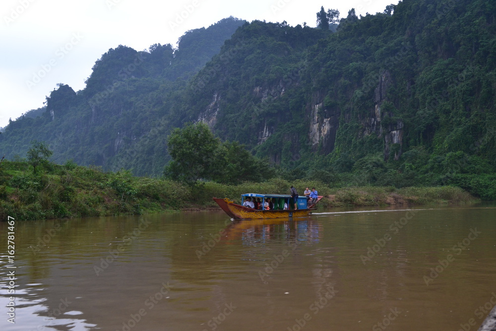 boat on river in vietnam