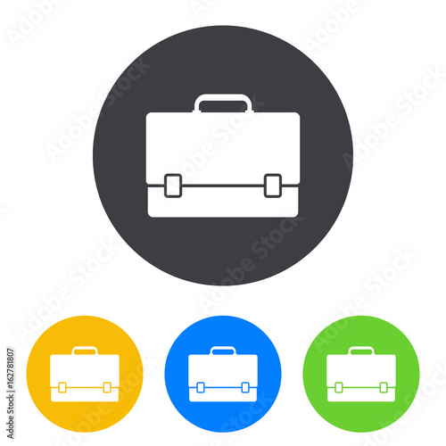 Icono plano maletin en circulo varios colores