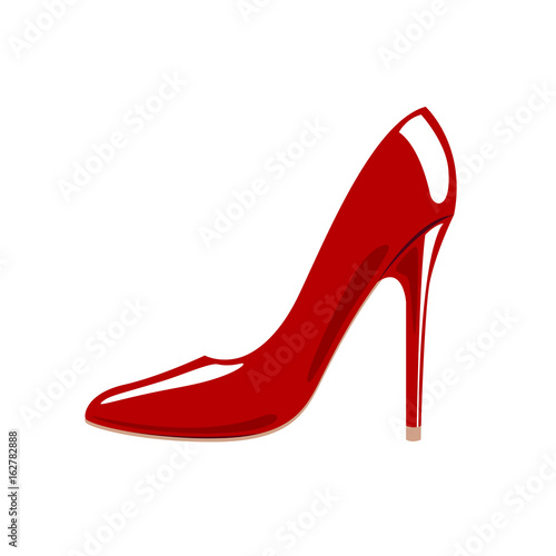 Red women shoes icon. Vector illustration with isolated design elements