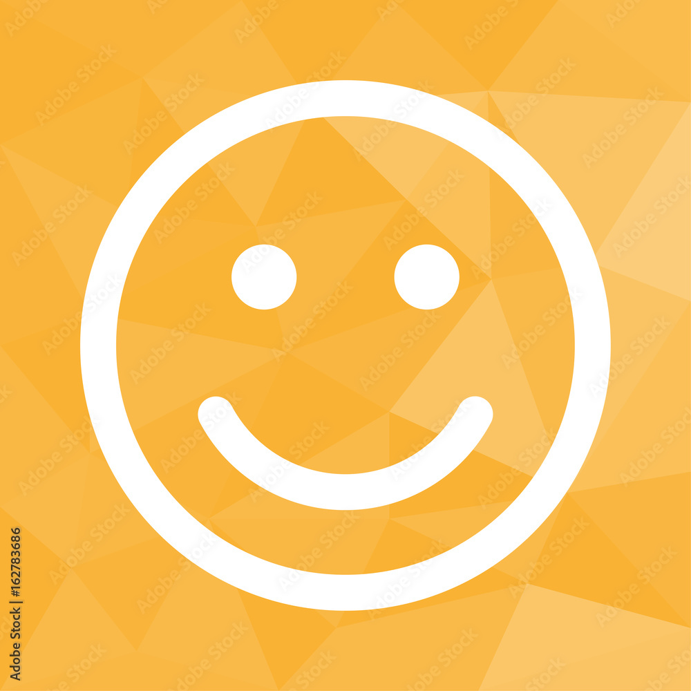 Fototapeta premium Smiley glücklich - Icon mit geometrischem Hintergrund gelb