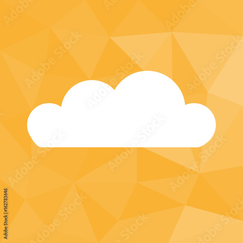 Wolke - Icon mit geometrischem Hintergrund gelb