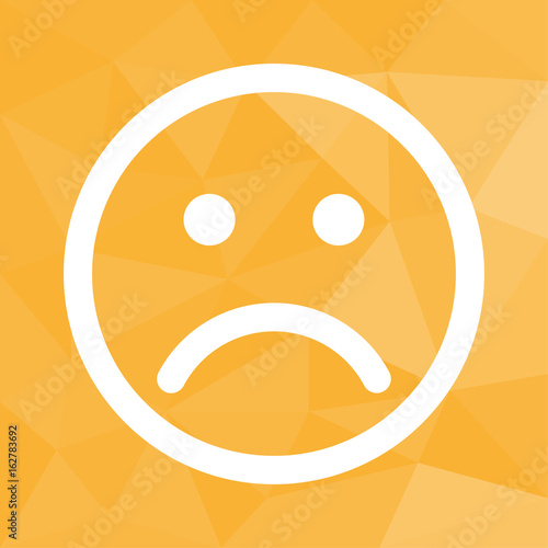 Smiley traurig - Icon mit geometrischem Hintergrund gelb